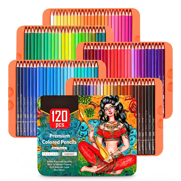 Set 120 Lápices De Dibujo Profesional Estuche Colores Dibujo Multicolor