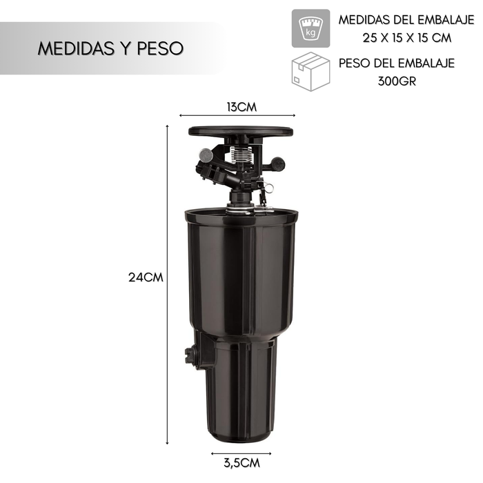 Aspersor Riego De Impacto Pop Up Tipo Maxi Paw Hogar Parques