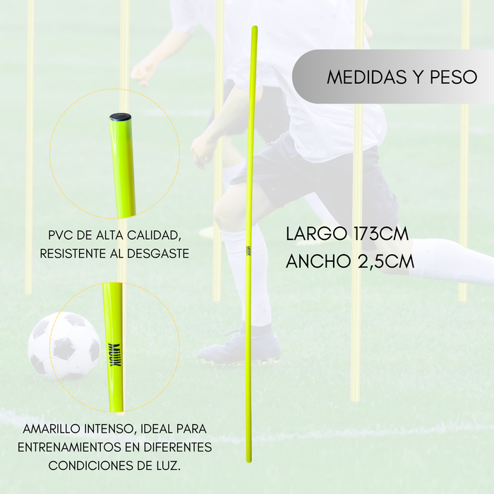 Estacas De Agilidad Muuk Clasica Pvc Sin Punta Entrenamiento