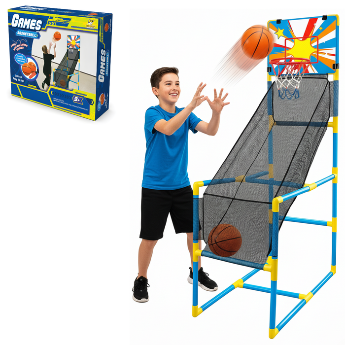 Aro Tablero Basquetbol Para Niños Con Balones Inflador Juego