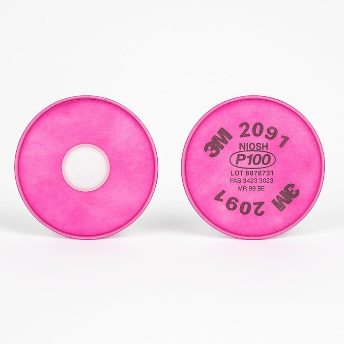 Filtro Para Particulas Respirador Mascara 3m 2091 P100 Para Semimascara 6200/6800 Telotenemos Color Rosado