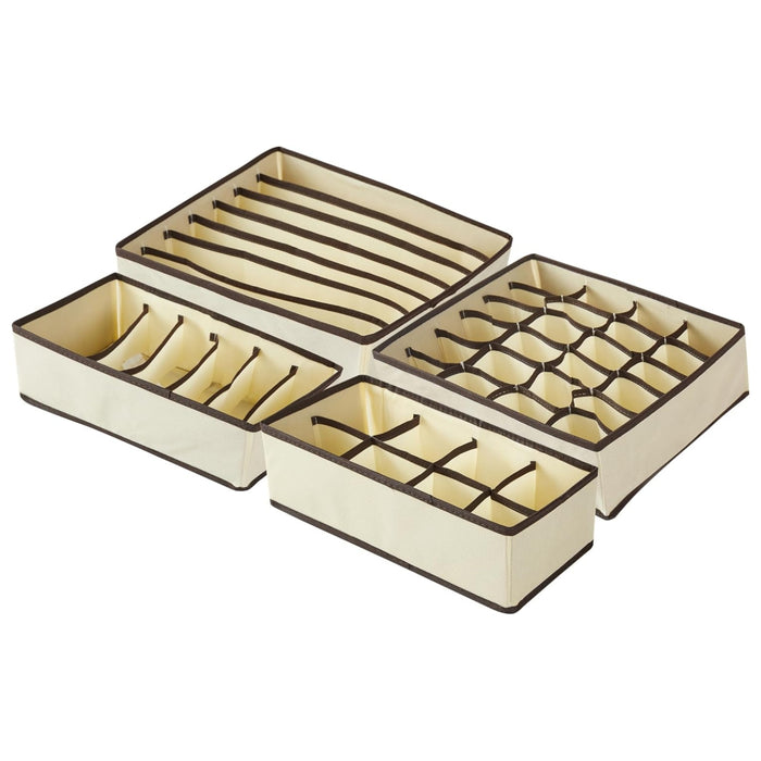Organizador De Ropa Interior Calcetines Organizador De Cajones Almacenador Closet Interior Hogar Pack X4