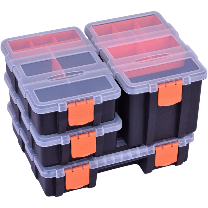 Organizador Plástico Juego 4 Pzas Herramienta Compartimiento - Negro