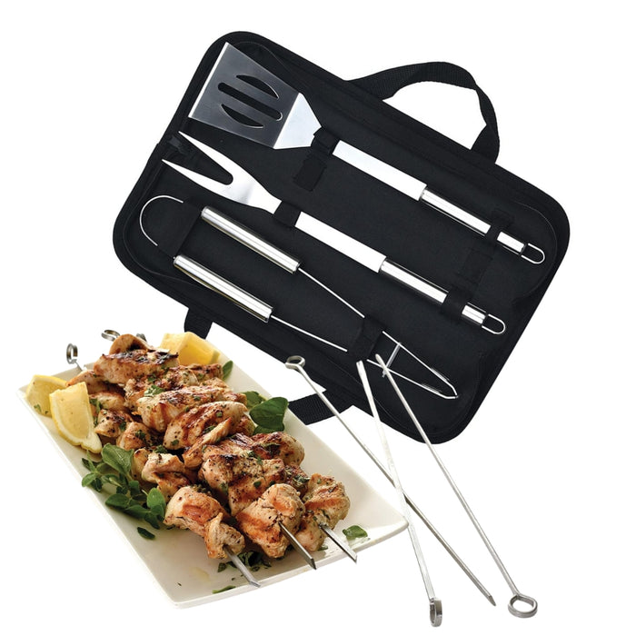 Set Parrillero Asado 7 Pcs Kit Accesorios Parrilla Barbacoa