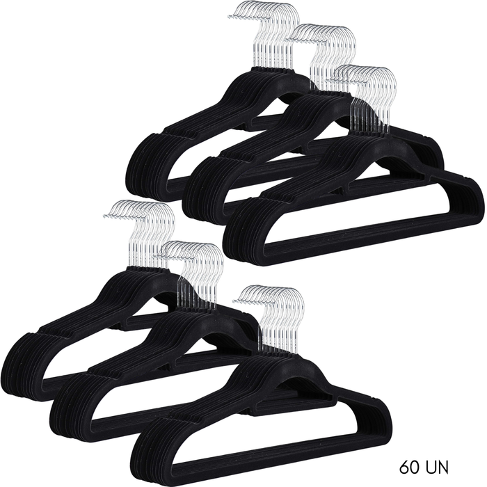 Colgadores De Ropa Ganchos Set 60u Terciopelo Antideslizante