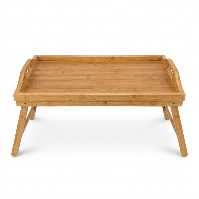 Mesa De Cama Plegable Madera Bambu Bandeja Desayuno Con Patas