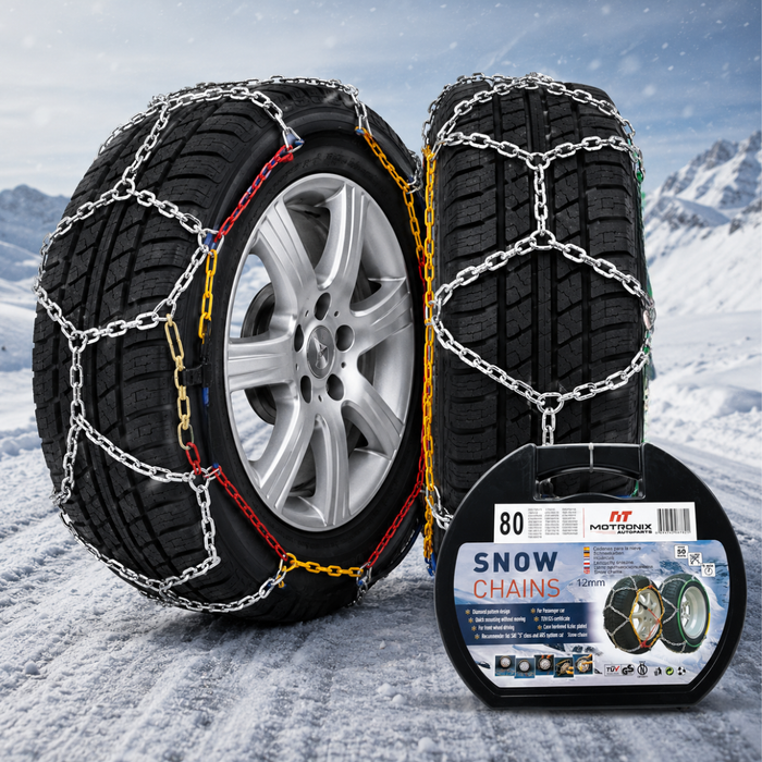 Set X2 Cadenas Para Nieve Auto Ruedas Rompe Hielo 12mm