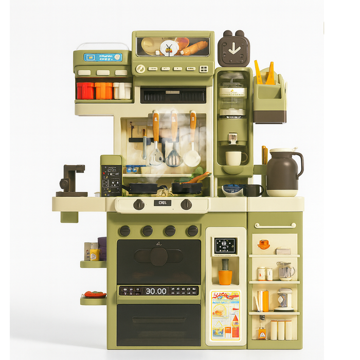 Cocina De Juguete Grande 122cm Niños Kitchen Con 71 Piezas Verde