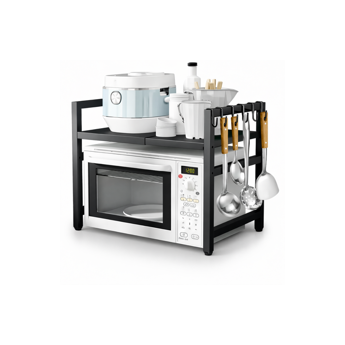 Repisa Cocina Estante Organizador Extensible Microondas Negro