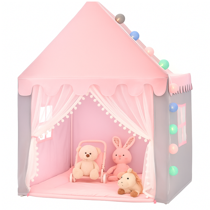 Carpa Infantil Tipo Casa Niñas Niños Plegable Con Guirnalda