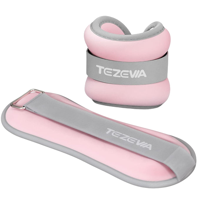 2 Pesas De Tobillo Muñeca Tobillera 2kg C/u Total 4kg Rosa