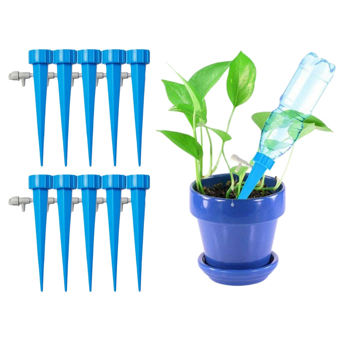 12 Estacas De Riego Por Goteo Cultivo Plantas Ecologico Color Azul