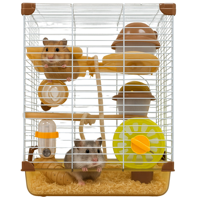 Jaula Para Hamster Armable 3 Pisos Bebedero Rueda Comedero