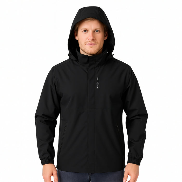 Chaqueta Corta Viento Termica Impermeable Outdoor Hombre Cierre Con Gorro