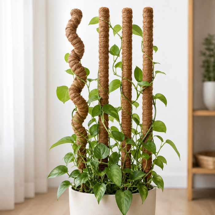 Kit Tutor de Musgo 21Pcs Soporte  Plantas Trepadoras 100cm Postes De Coco amarres y cinta