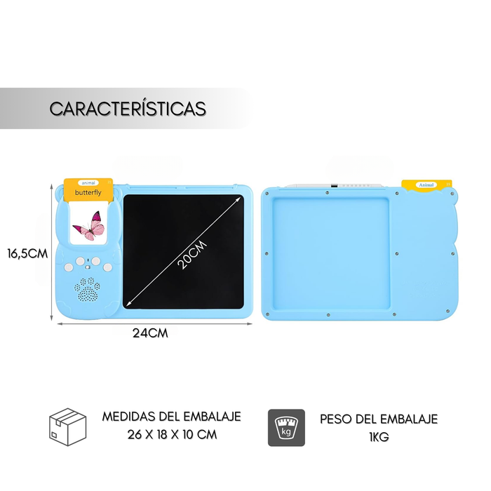 Computador Tablero Didactico Niños Español Ingles 255 Tarjetas