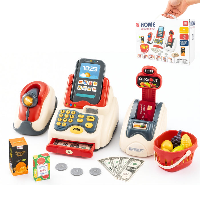 Juguete Caja Registradora Infantil Luz Y Sonido Accesorios