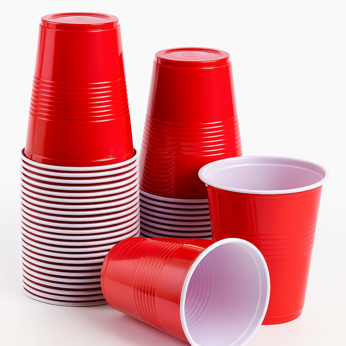 Pack 100 Vasos Desechables Rojos 500ml Tipo Americano Reutilizables Para Fiestas