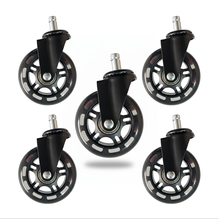 Pack 5 Ruedas Silla Gamer Oficina De Silicona Tipo Roller