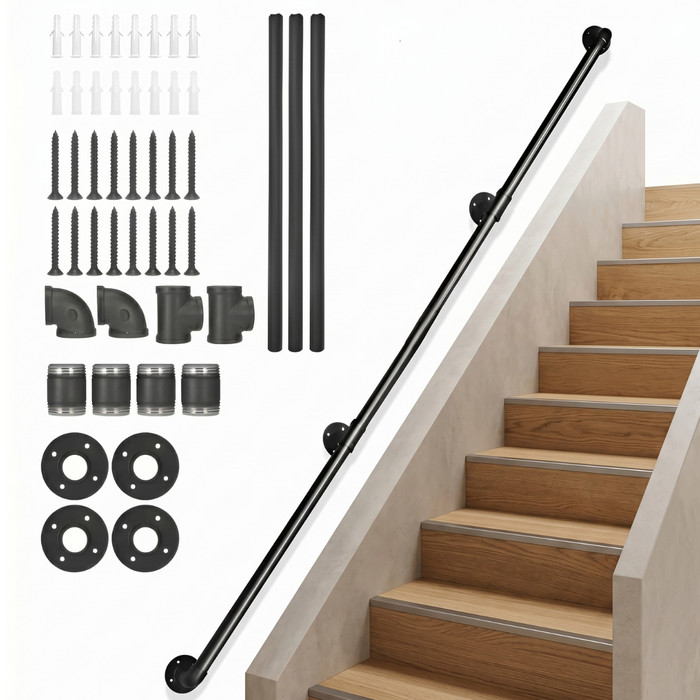 Barandal de Pasamanos Escaleras Pared Pasillo Acero 3 Mts