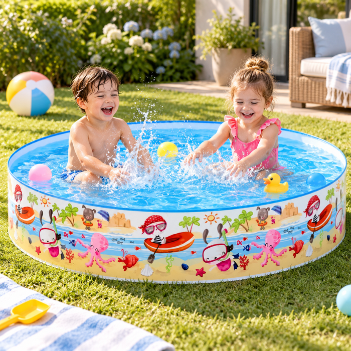Piscina Redonda Pileta Para Niños 152 X 25 Cm Azul Claro