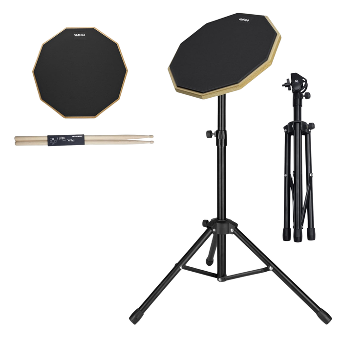 Pad De Práctica Bateria Con Atril Y Bolso Y Baquetas Negro