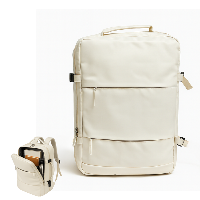 Mochila De Viaje Impermeable Laptop 15.6 Capacidad 20l - Beige - Liso