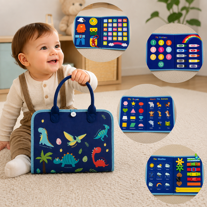 Libro Sensorial Montessori Tablero Didáctico Juego Tela 8pag
