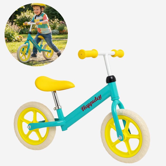 Bicicleta Bebé Equilibrio Niños Asiento Ajustable Infantil Amarillo