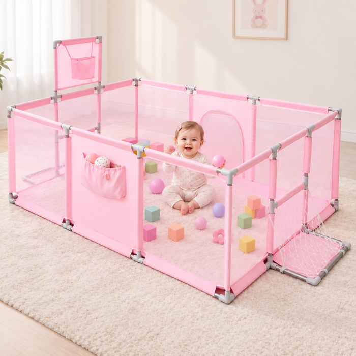 Corral Bebes Seguridad Juego Infantil Reja 170cm X 120 Cm