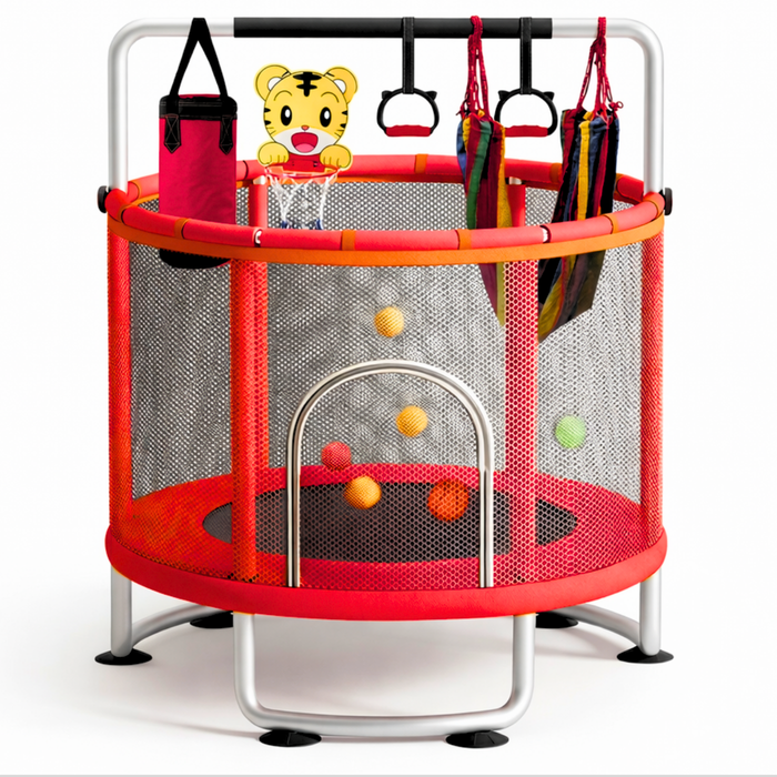 Trampolín Infantil Cama Elástica Para Niños Brincolín 140cm Rojo
