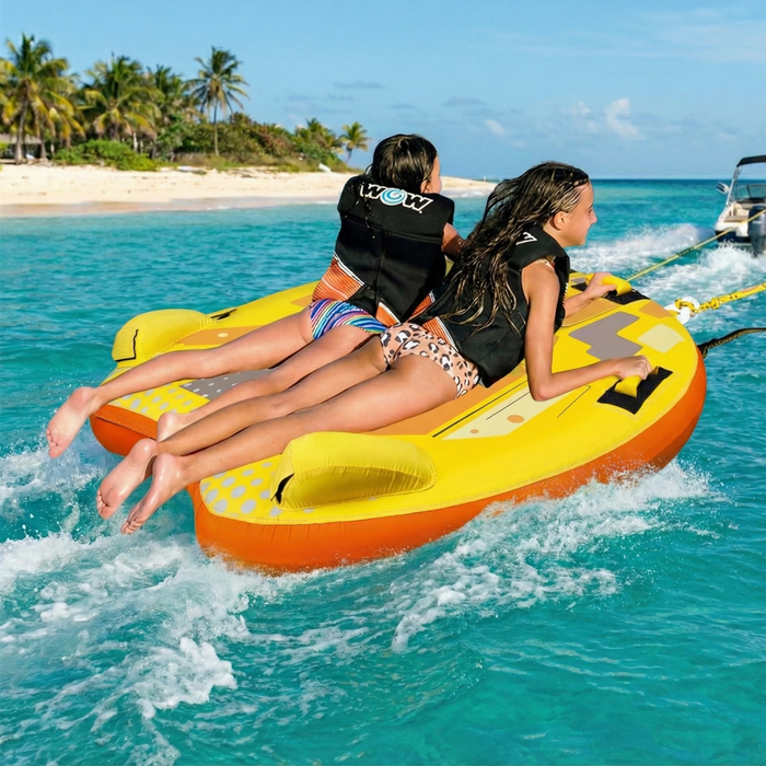 Inflable Remolcable 2 Personas Sacacucha Flotador Playa Amarillo