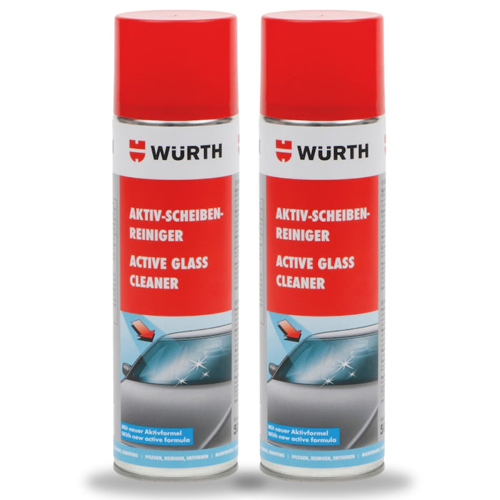 Pack 2 Limpiador Activo Vidrios Wurth 500ml Espuma Limpieza