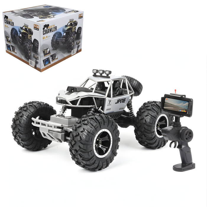 Auto Control Remoto 4x4 Rock Crawler Con Cámara Y Luces Led
