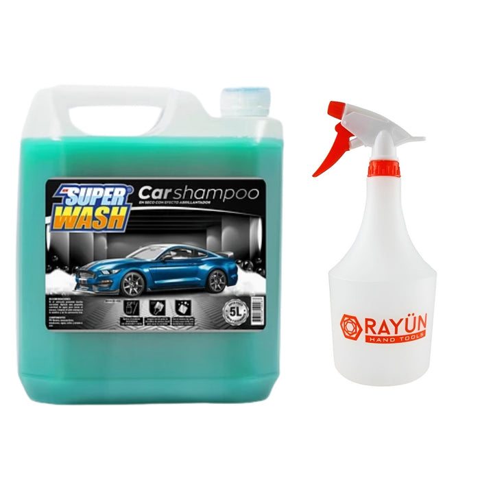 Pack Shampoo Para Auto En Seco Super Wash + Pulverizador 1l