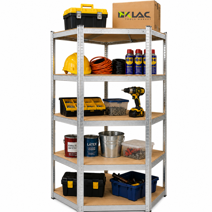 Estantería Rack Metálica Esquinero 180x90x90cm 5 Repisas