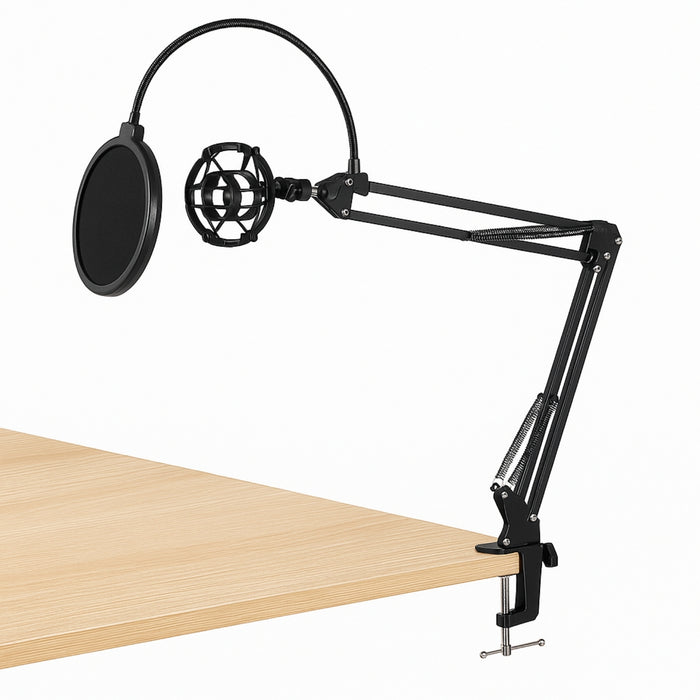 Kit Profesional Brazo Microfono Antipop Soporte Araña Studio