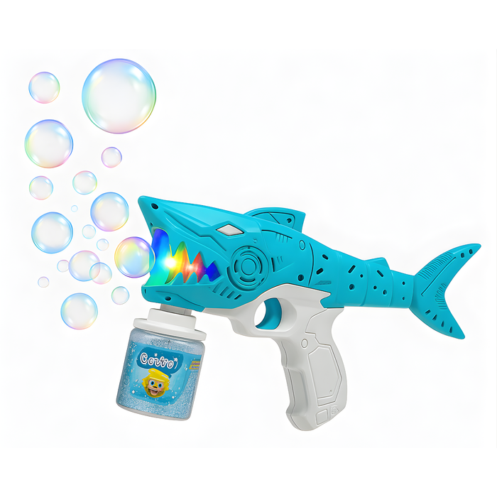 Pistola De Burbujas Juguete Infantil Con Luces Led Tiburón