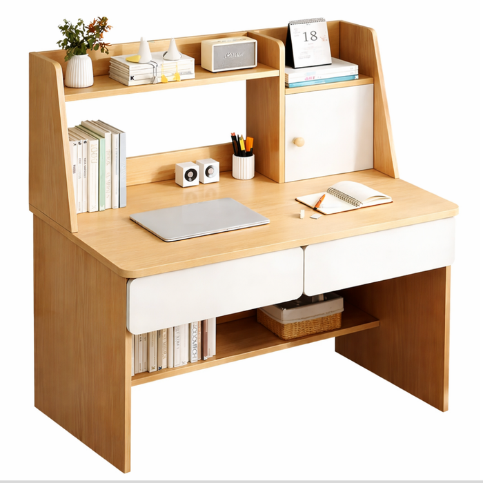Escritorio Con Estantería Y Repisa 80*110cm Cajón Y Gabinete