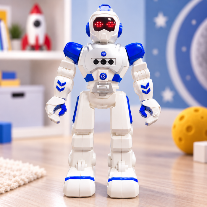 Robot Inteligente Juguete Niños Control Remoto Luz sonido Programable Con Sensor De Gestos Movimiento Visor LED Música Baile Batería Recargable