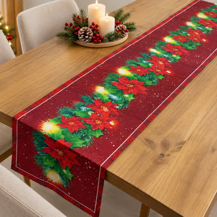 Camino De Mesa Navideño 180x30 Cm Decorativo Mantel Comedor