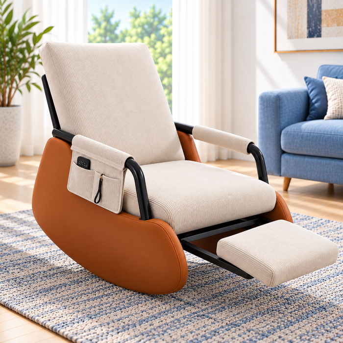 Sillón Mecedora Reclinable 3 Niveles Reposapiés Living