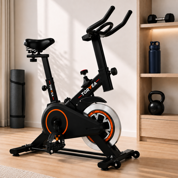 Bicicleta Spinning Estática Ejercicio Fitness Cardio 9 Niveles de resistencia Ajustable Entrenamiento En Casa Bicicleta Fija Gimnasio Hogar Sillín Regulable