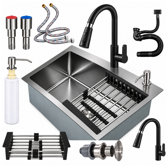 Kit Lavaplatos Empotrado Acero Inoxidable 55x45cm Accesorios