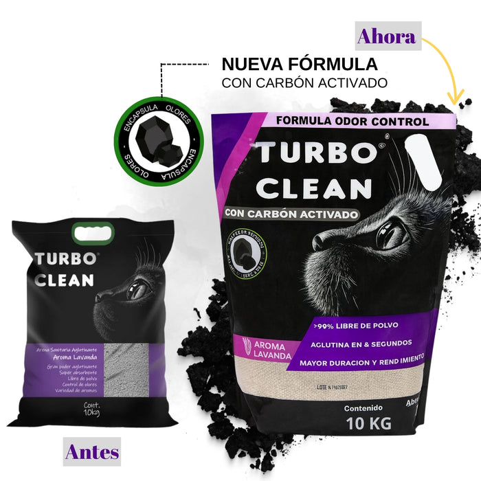 Arena Sanitaria Aglutinante Turbo Clean 10 Kg Lavanda