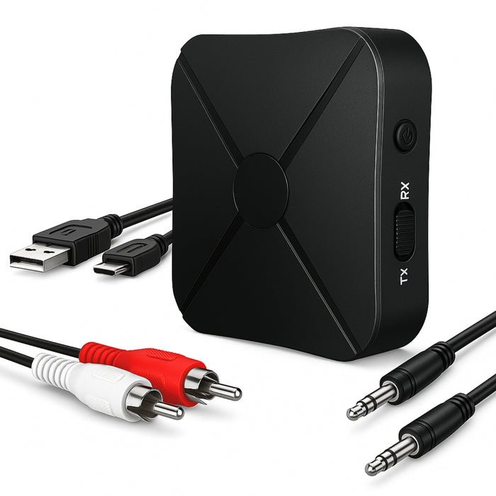 Receptor Transmisor Bluetooth 4.2 Con Cables Auxiliar + Rca