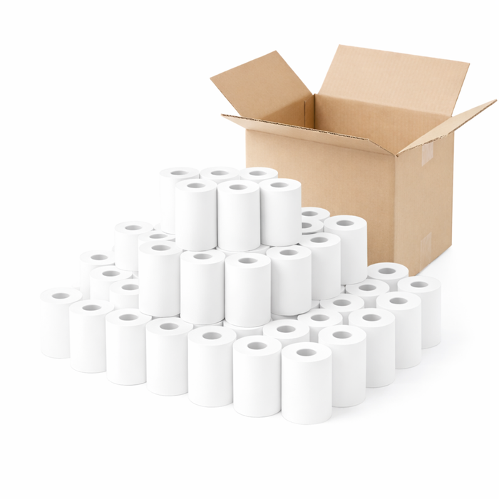 Pack 200 Rollo Papel Térmico 50x55mm para Balanza Con Ticket 16,5mts Blanco