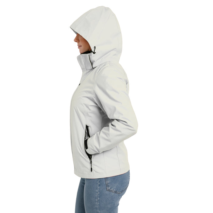 Chaqueta Corta Viento Termica Impermeable Transpirable Mujer Con Gorro Cierre Metalico