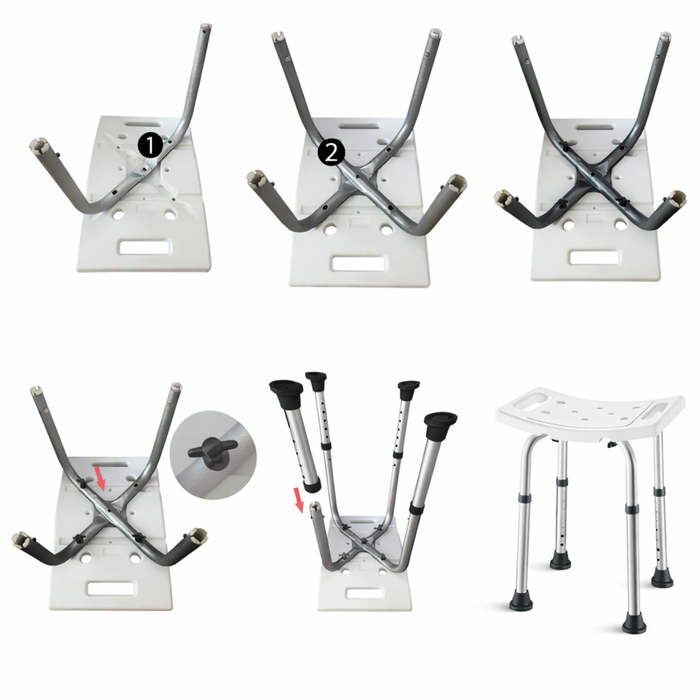 Silla Baño Ajustable Antideslizante Soporte De Ducha 130 Kg