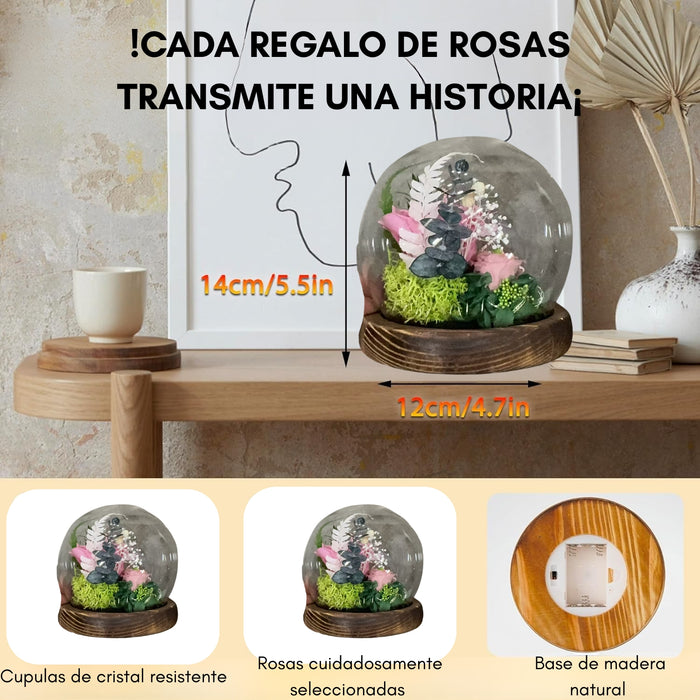 Rosas Eternas Flores Artificiales Decoracion Hogar Luz Led Naranja